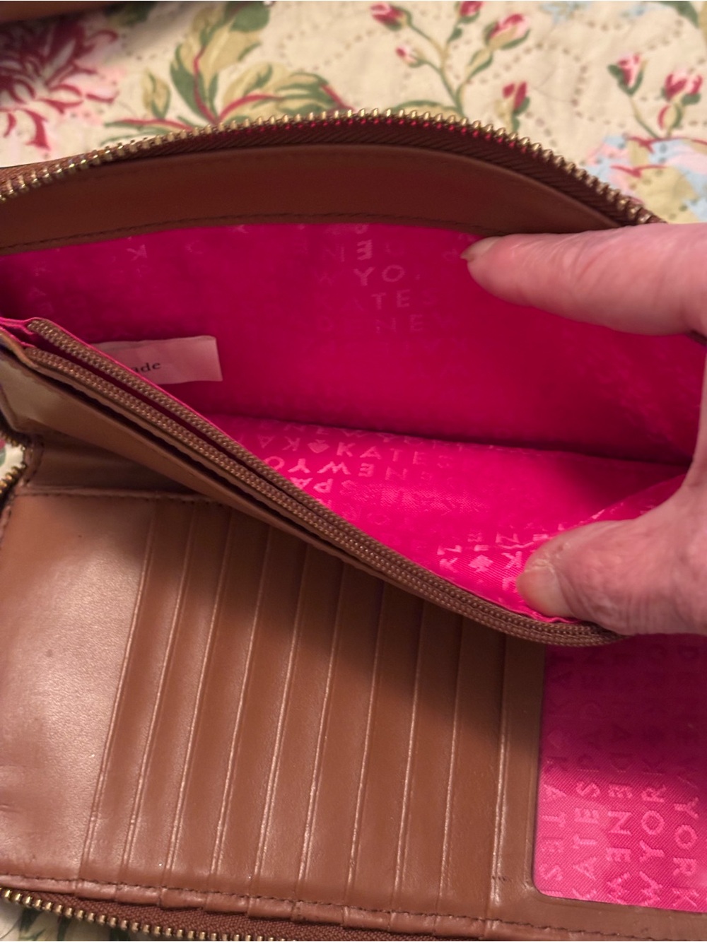 kate spade Cognac Brown Leather Tote with Matching Zip Wallet - Picture 11 of 14